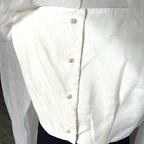 Vtg Michael Marcella 1980's Cocktail Party Ruffle Dress Black White Size 10/12 - Picture 7 of 9